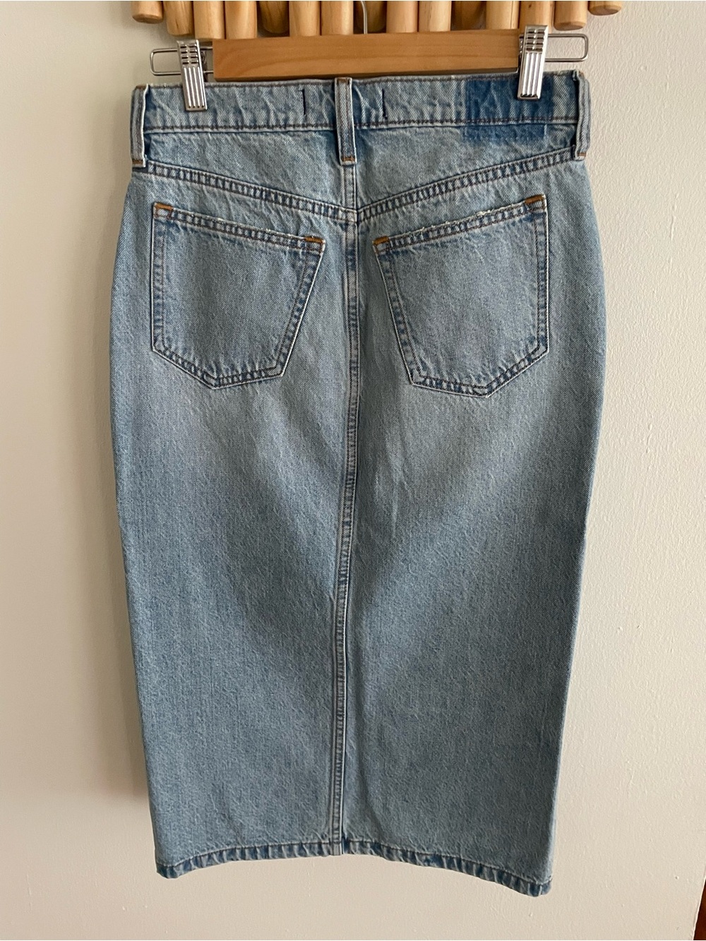 NWT Abercrombie & Fitch Light Blue Midi Denim Jean skirt - Picture 6 of 6